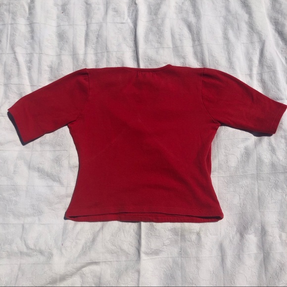 Beautiful red thrifted red wrap top - Picture 4 of 5